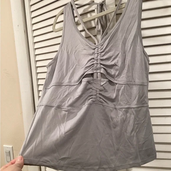 Vintage Free People Washed Sugar Strappy tank W Ruched front Tank M - Picture 4 of 7